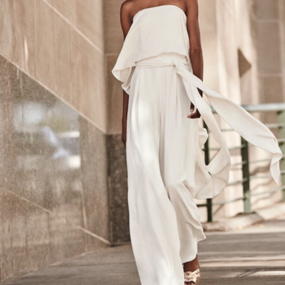Halston Heritage Strapless Jumpsuit